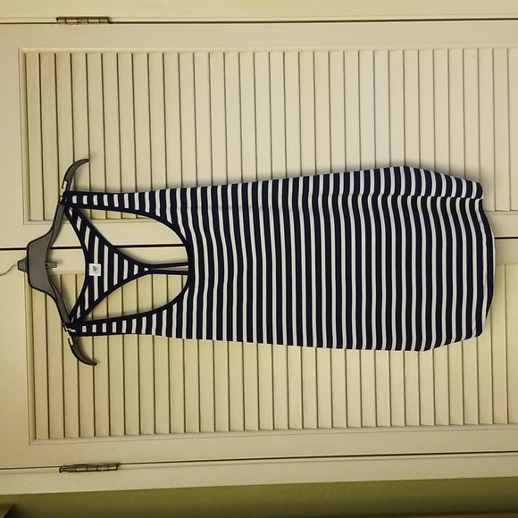 New Balance racer back navy stripe tank top size L/XL. NWOT. - Picture 1 of 4